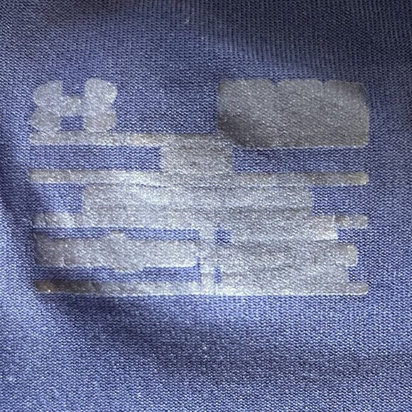 Under Armour Tshirt Mens Medium Blue Short Sleeves Heat Gear Patterned - Picture 6 of 7